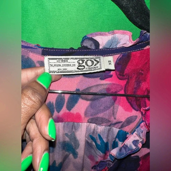 Go by GoSilk Blouse size XS 100% Silk - Picture 3 of 4